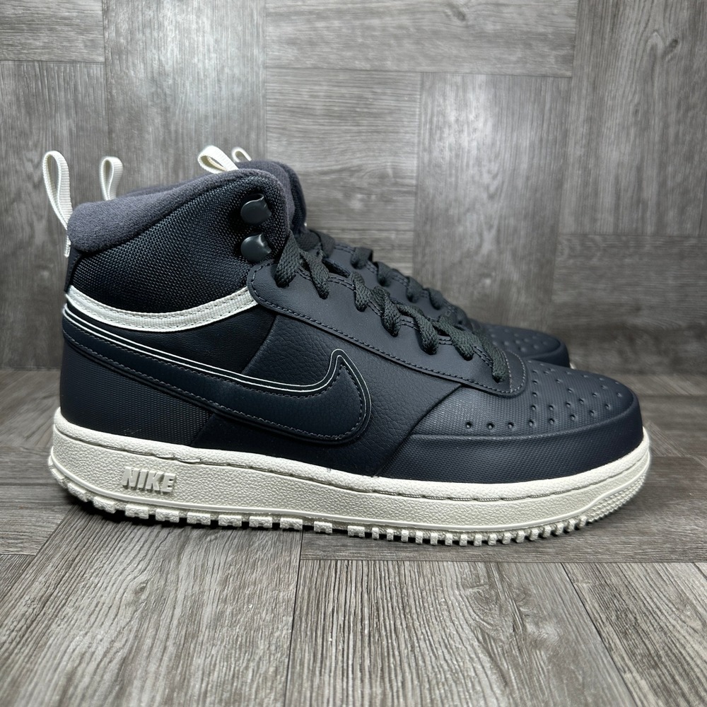 Nike Court Vision‎ Mid Winter Women 8.5 Dark Smoke Grey Rugged NEW DR7882-003
